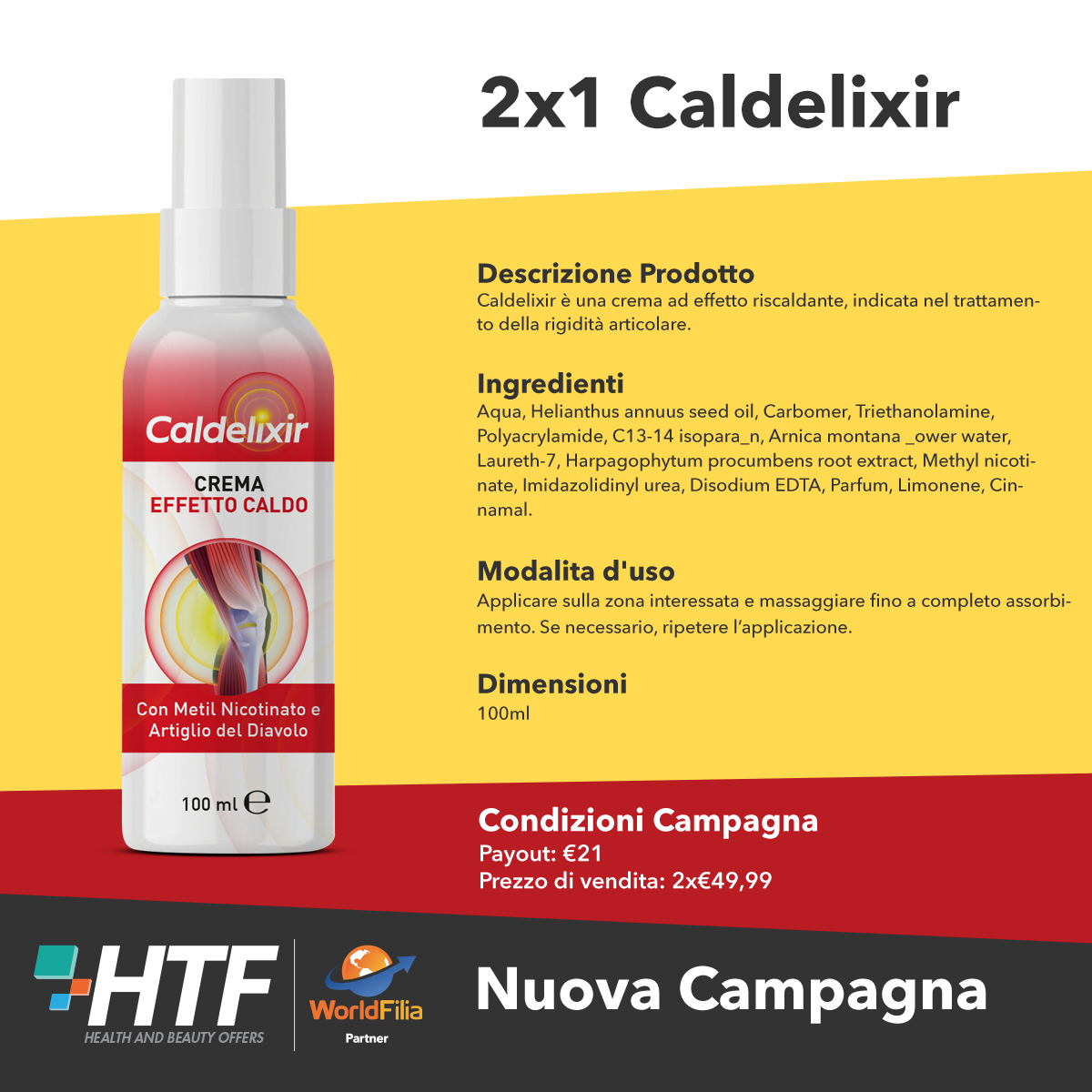 Caldelixir, crema a effetto riscaldante